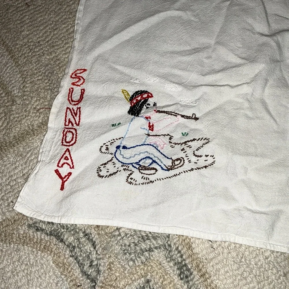 Vintage‎ Little Indian Tea Towel TRANSFER Pattern 